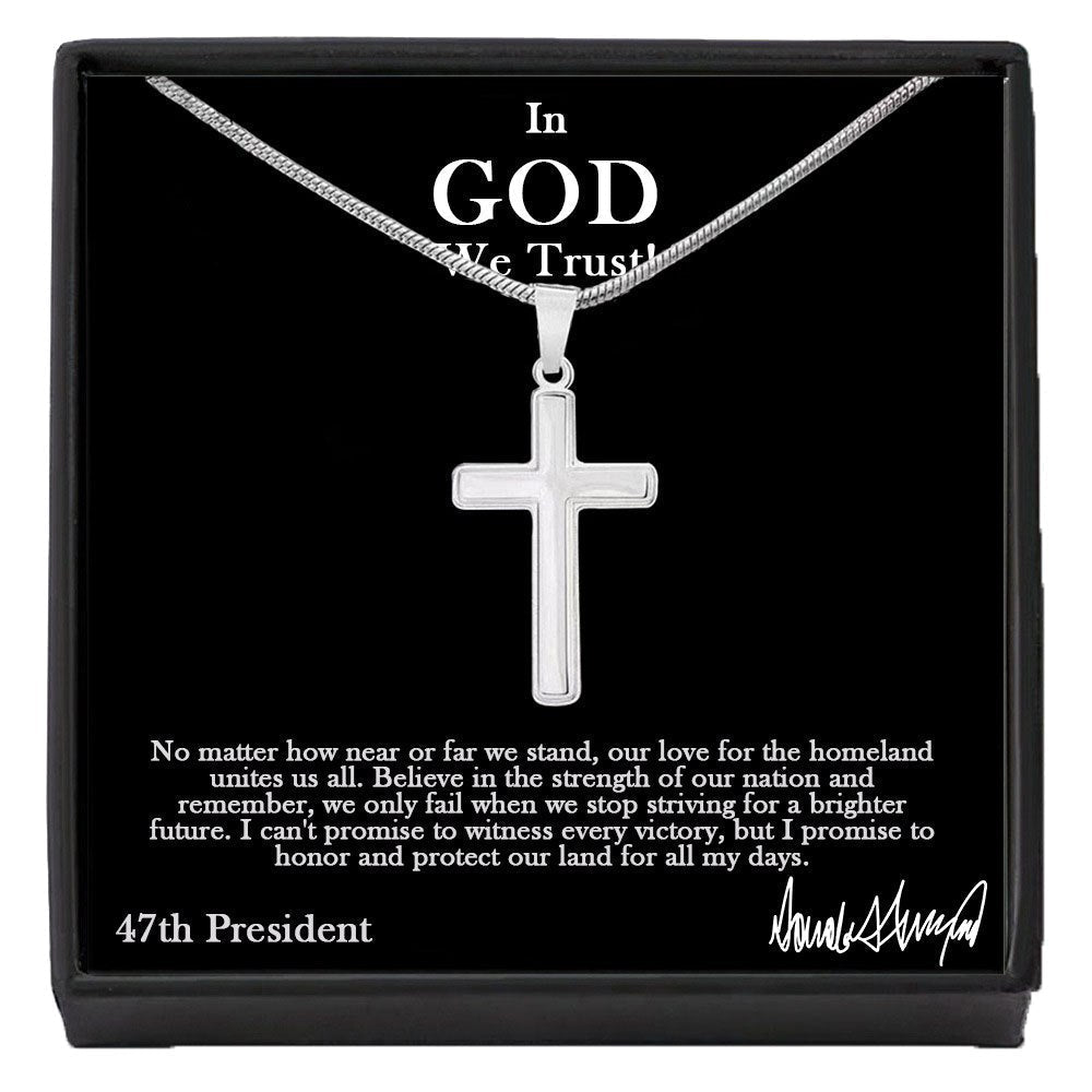 Sterling Silver 47 President “In God We Trust” Crossc